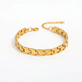 Fenny 18K PVD Plated Statement Classic Watchband Chain Bracelet Trend for Couples Stainless Steel Jewelry Wholesale