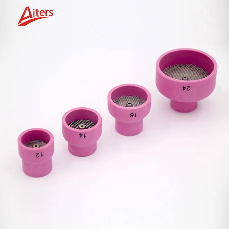 Aiters TIG Welding Torch Accessories 12# 14# 16# 24# Ceramic Nozzle Cup Bowl Shape Alumina Ceramic Pink/White