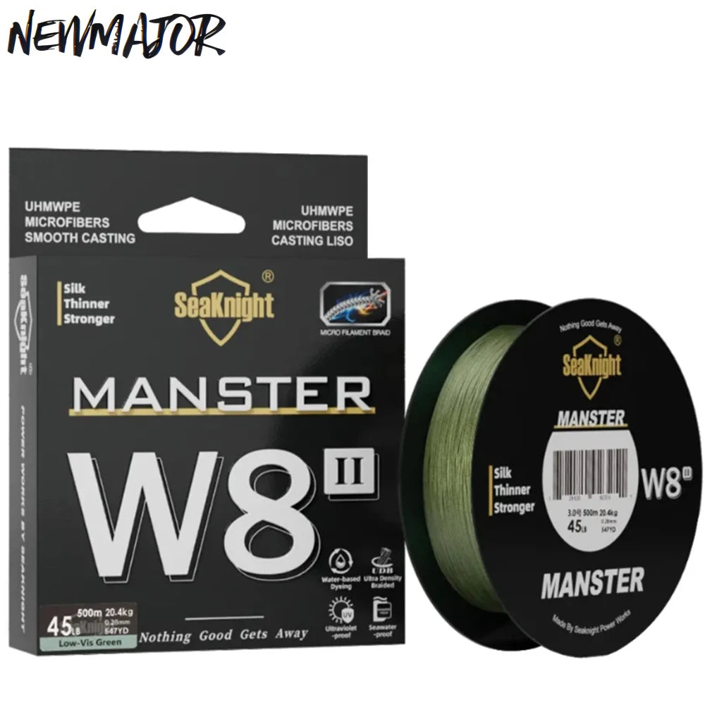 SeaKnight 500M 15-100LB MANSTER W8 Multifilament Braided Fishing Line with 8 Strands PE & Nylon Material Designed Stream Fishing