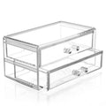 Caiya Desktop Drawer Dresser Jewelry Storage Box Home Transparent Covered Dust Cosmetics Storage Box