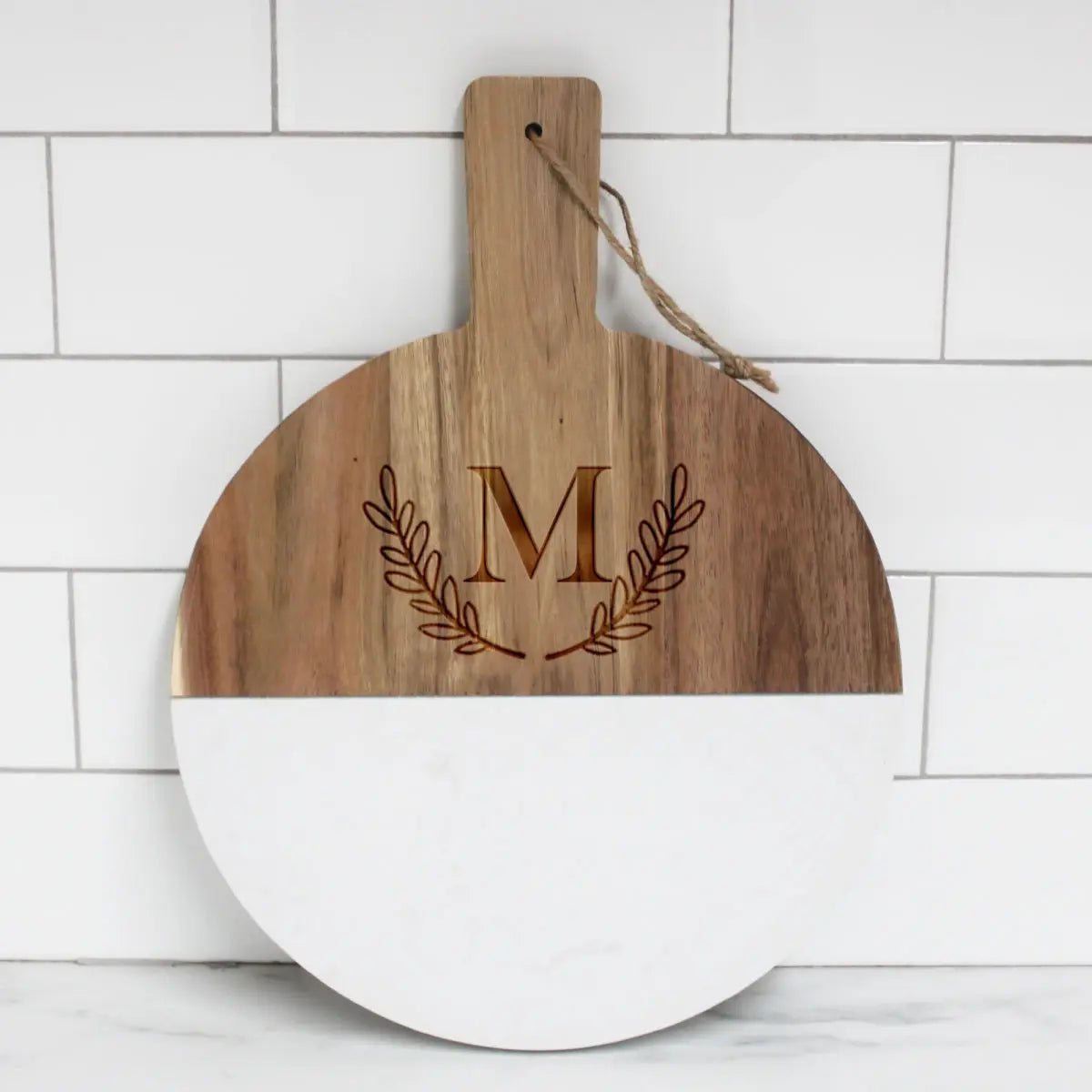 Chopping Pizza Cutting Board High Standard Marble and Wood Food Kitchenware Round Wood Plate Sustainable Wooden Products Custom
