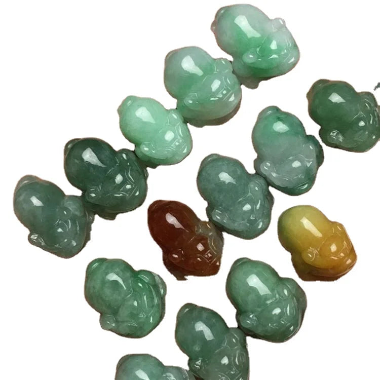 Natural Myanmar Jadeite Ice Like Three Color Golden Toad Small Parts Ornament Jade Jewelry Live Factory Wholesale