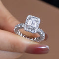 Messi Jewelry Custom Jewelry PT950 14k 18k Gold Engagement Ring Full Lab Grown Diamond Ring Set