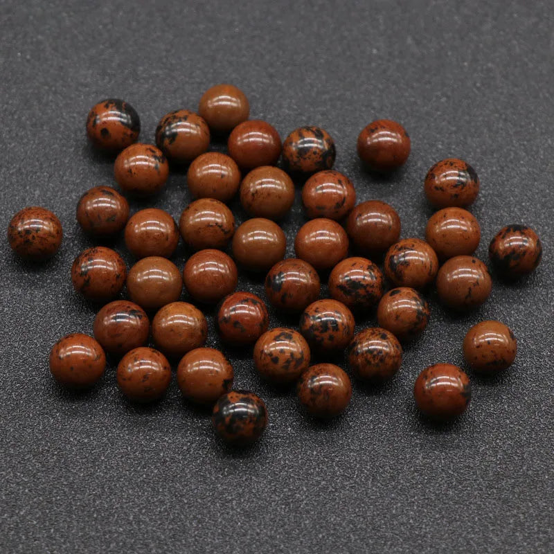 Diy Hot selling 10mm Semi-precious stones mahogany obsidian round Cut Loose Beads Gold sand stone round Cabochon