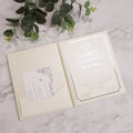 Hot Selling Romantic White Pearl Paper Hardcover Invitations Silver Foil Square Custom Logo Wedding Handmade Invitations Cards