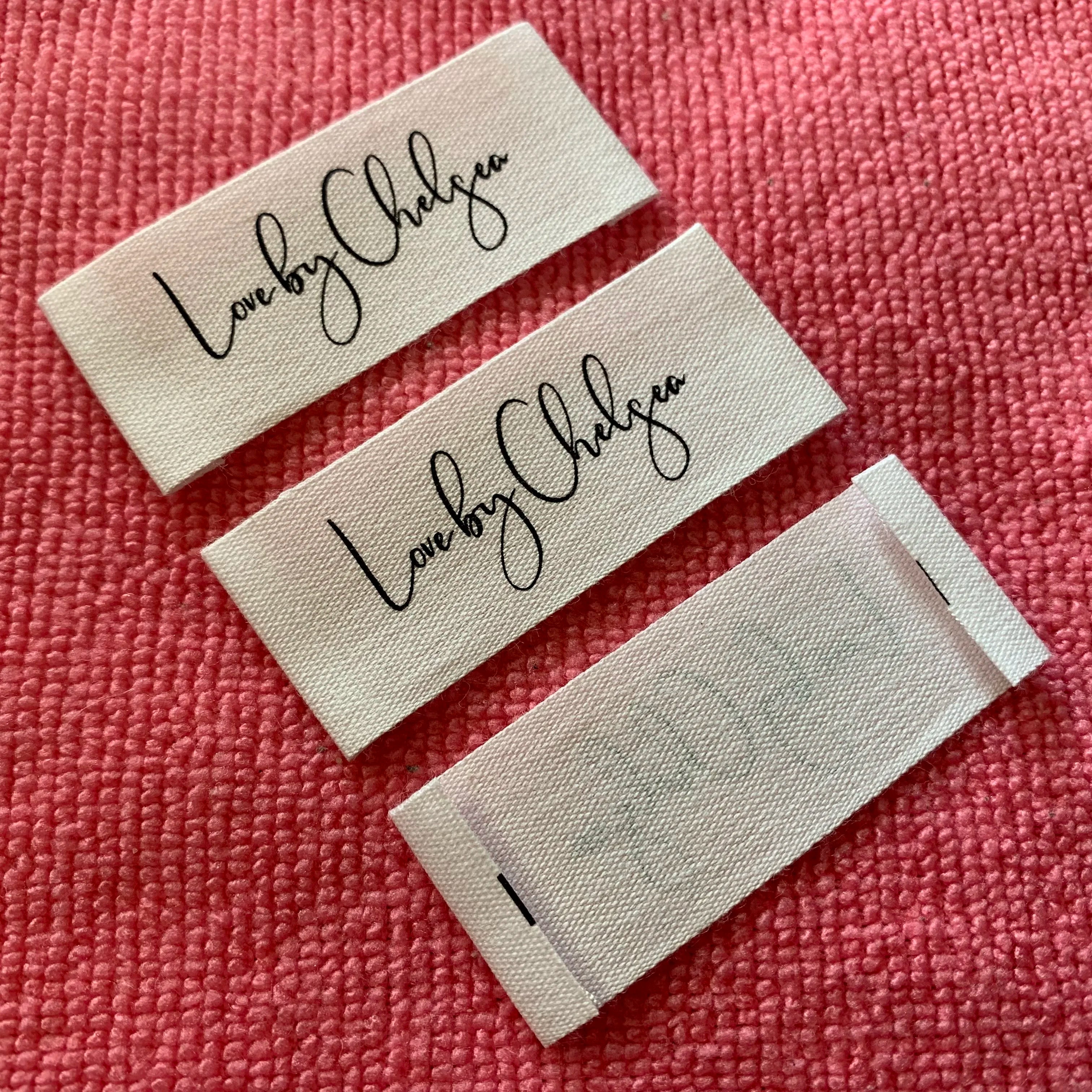Lovely Design Safe Organic Cotton Label for Toyspromotional Trademark logo Bleach White Cotton Tags