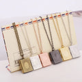 Fashion Handmade Simple Pendant Necklace with Pictures Personality Book Locket Necklace for Women Girls