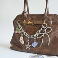 Mengda 2025 Cartoon Bow Keychain Starfish Girl Bag Pendant Hanging Chain Cute Love Cherry Pendant Luxury Handbags for Women
