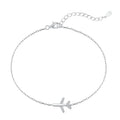 Dylam Simplicity Design 925 Sterling Silver Rhodium 18K Gold Plated Link Chain 5A Cubic Zirconia Airplane Pendant Bracelets