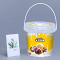 1L Transparent Plastic Bucket Food Grade PP Material Container With Handle and Lid