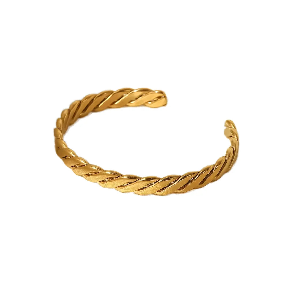 Hot Sale  Stainless Steel Bracelet Women Opening Waterproof Cuff Cubic Zirconia Bangle Bracelets Jewelry