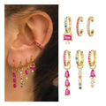 Plated Hawaiian Jewelry Brass Zircon Earrings Earrings Gold Silver Jewelry Silver 925 Trendy 18k Sterling Silver Copper 3g 6pcs