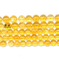Yellow Cracked Crystal Beads Round Natural Yellow Crystal Quartz Beads for Jewelry Making 6mm 8mm 10mm 12mm