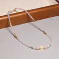 New Arrival Natural Stone Necklace Rose Quartz Beaded Clavicle Necklace Heart Shape Charm Trendy Choker for Women Girls Gift