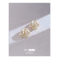 Designer Vintage Romantic Camellia Earrings Elegant Women's Accessories
