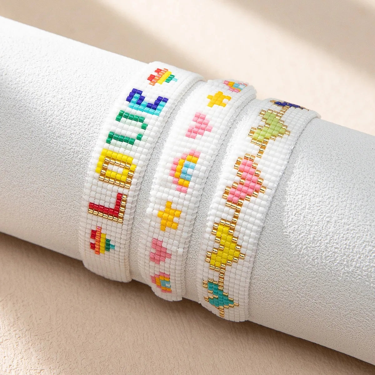 Colorful Japan Glass Seed Beads Miyuki Delica Fine Tiny Bead Colorful rainbow love Peach Heart Friendship Boho Bracelet Women