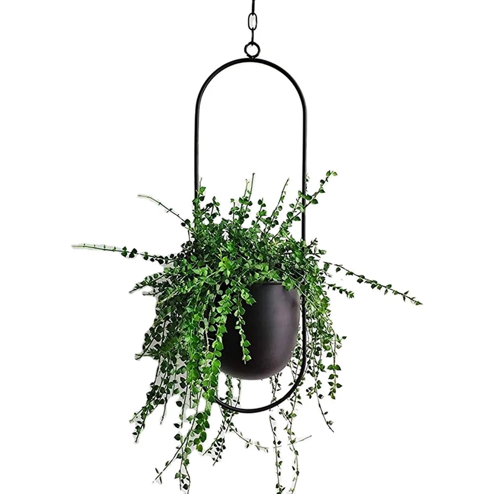 Modern Stylish Garden Decoration Hanging Flower Basket Metal Wall Decoration Iron Frame Hanging Flower Pots