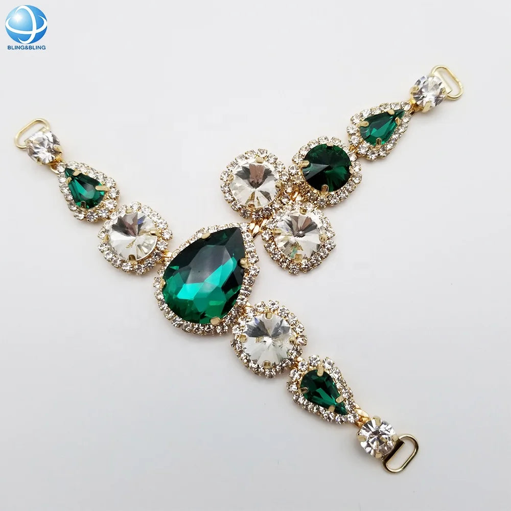 Fashion Crystal Rhinestone T Shape Crystal Chain Bikini Connectors for Woman Swimsuit Accessories