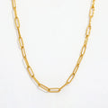 Joolim Jewelry Gold Plated Statement Paper Pin Link Chain Adjustable Necklace Stainless Steel Jewelry Wholesale
