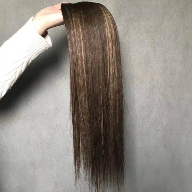 Fast Delivery #4/27/4 Jewish Kosher Topper for Women Silk Base Toppers Clip in Hair Piece 4x4 7x8 Silk Base Human Hair Toupee