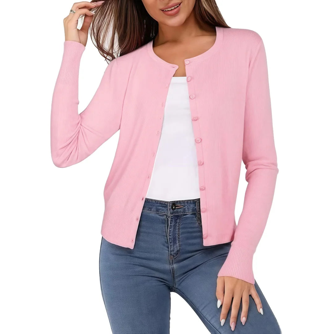 Women's Vintage Print Open Front Cardigan with Drop Shoulder Long Knitted Sleeves Casual Solid Color for Fall Spring Winter