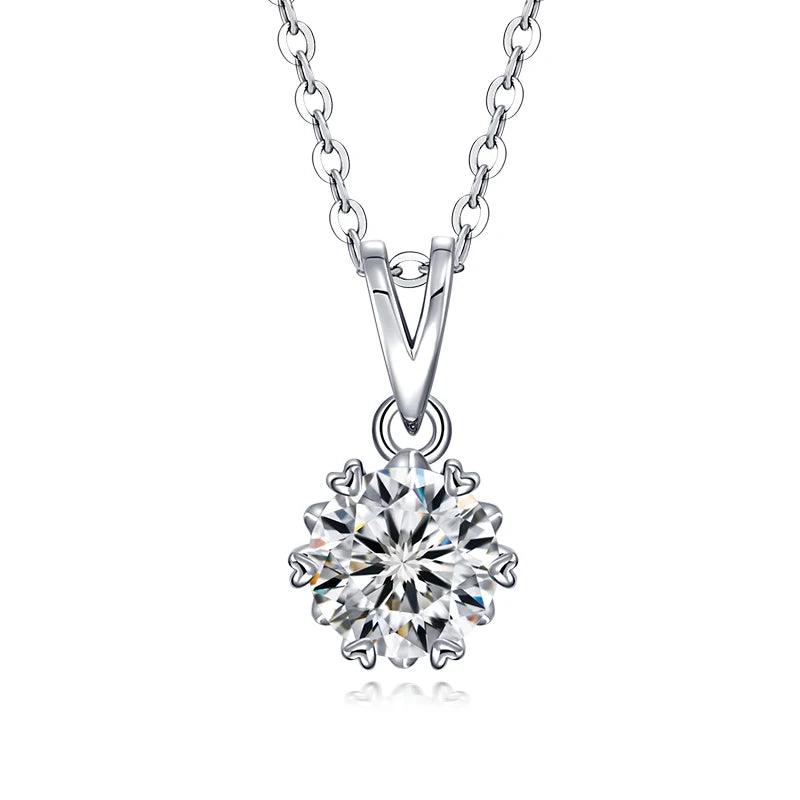 925 Sterling Silver Diamond Necklace Fine Moissanite Diamond Necklace for Women
