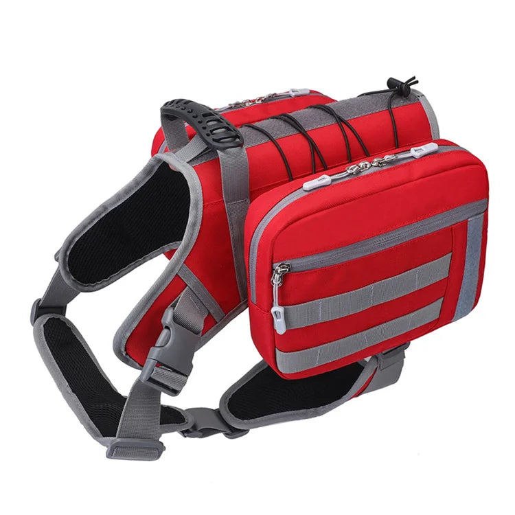Adjustable Tactical Heavy Duty Waterproof Hiking Saddle Bag Backpack Carrier for Large Dog