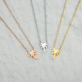 Summer Bohemian Stainless Steel Hawaii Palm Tree Pendant Women's Fine Jewelry Necklace Link Chain Gold Plated Best Gift
