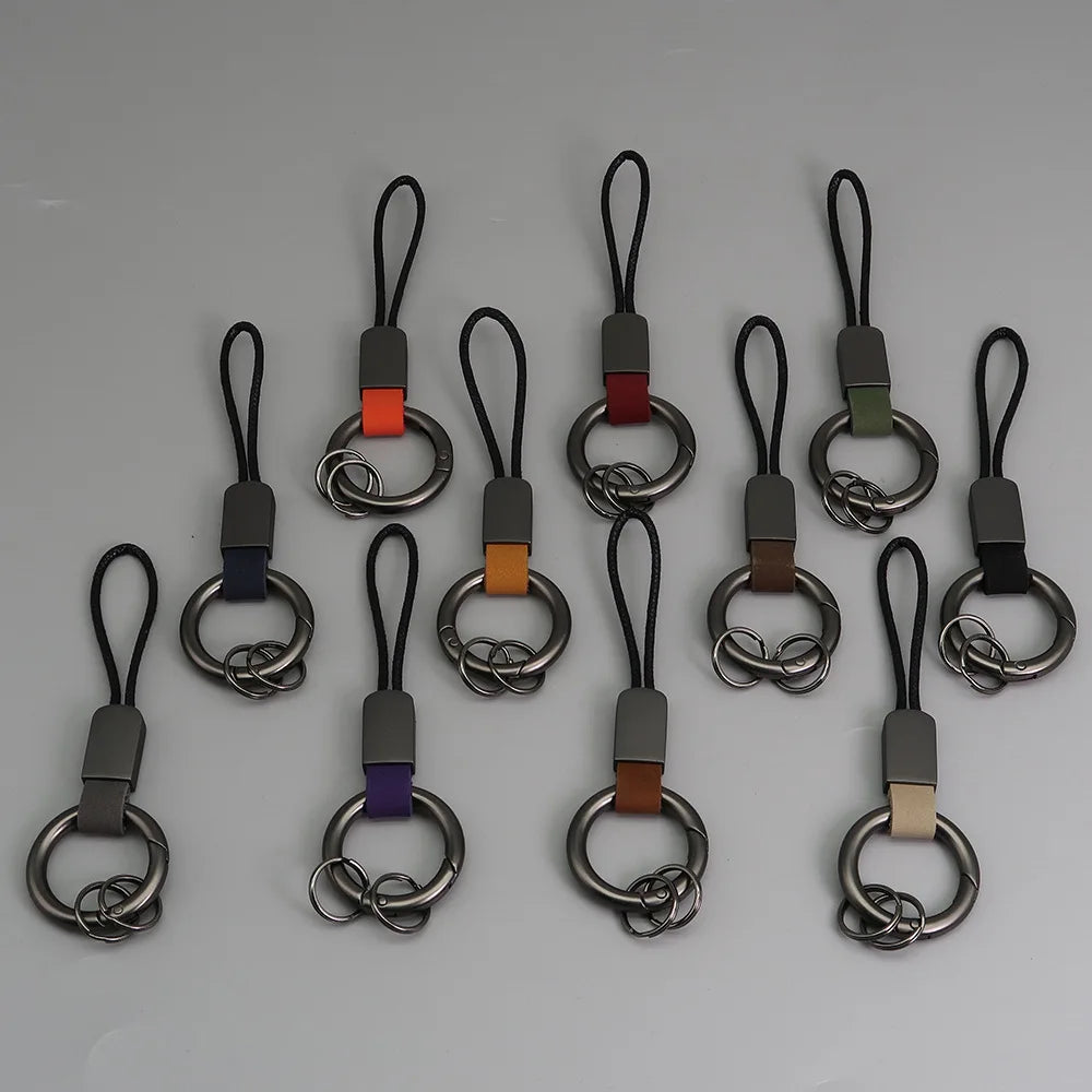 Custom LOGO PU Leather Keychain Car Pendant Charm Keyring