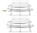 Modern Dual Tiers Self Adhesive SUS304 Traceless Bath Corner Shower Caddy Rack for Hotel Bathroom Storage with Hooks