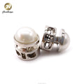 Pearl Decoration  Special Design Metal Cord Stopper for Clothing