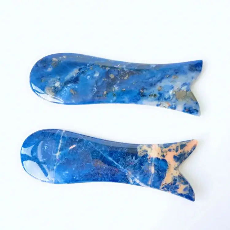 2026 Custom Private Label Crystal Pink Sodalite Jade Face Gua Sha Scraper Board of Natural Stone Guasha Face Massager