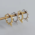 Classic Minimalist Vintage 925 Sterling Silver Wreath Hoop Earrings Gold Plated Party Jewelry for Women for Fashion & Piercing
