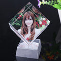 Light up Glass Crystal Cube Photo Frame with Led Light Base MH-F0398