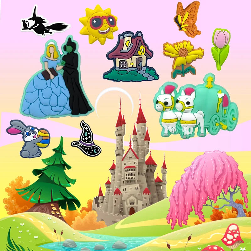 Customized Wholesale Kawaii DIY Clog Sandal Accessories Fairy Tales Shoes Decorations Magic Witch Series Shoe Charms