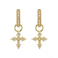Daidan Cross Earrings Dangle Hoop Earring Charm Silver Fashion Golden Drop Zirconia 18K Gold Plated Cross Earrings