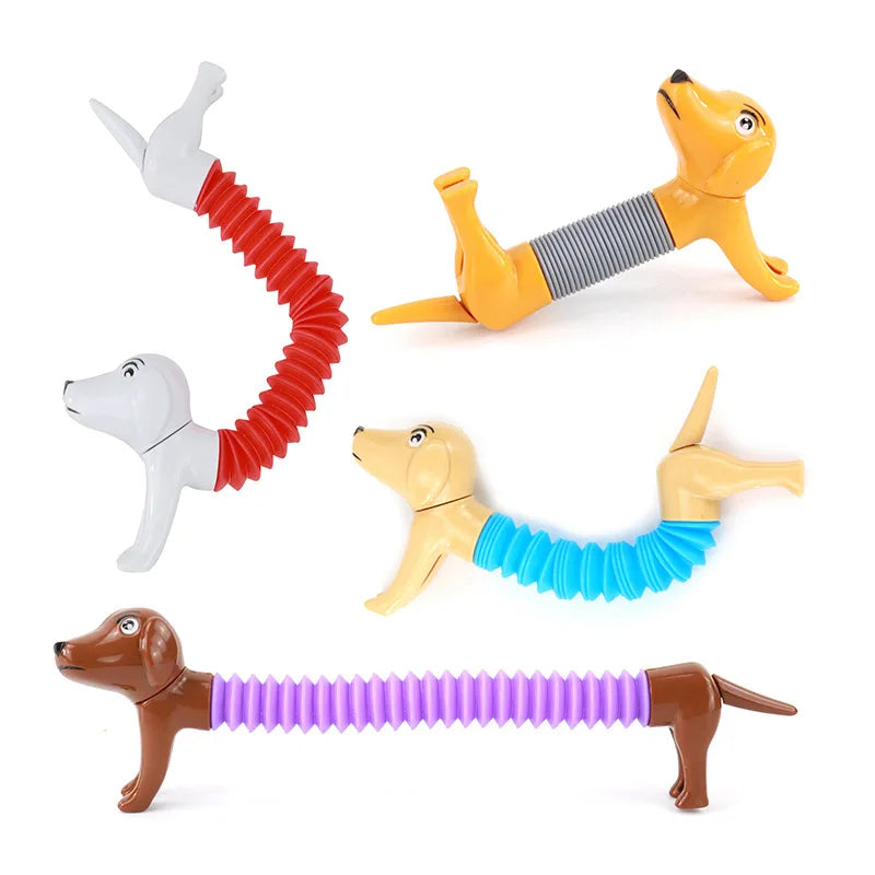 Hot Selling Promotional Toy Fidget Toys Sausage Dog Spring Dog Tubes Toy Pop Tube Fidget  Pop Tubes Sensory Fidget Toys
