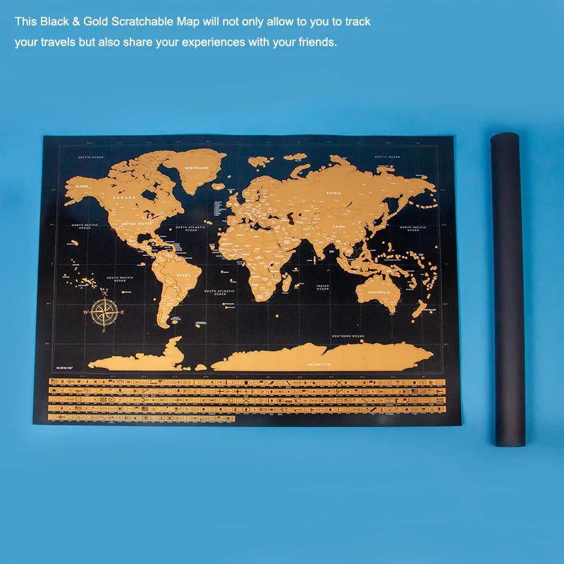 Fashion Personalised Travel Scratch with Customized Design and Size Map