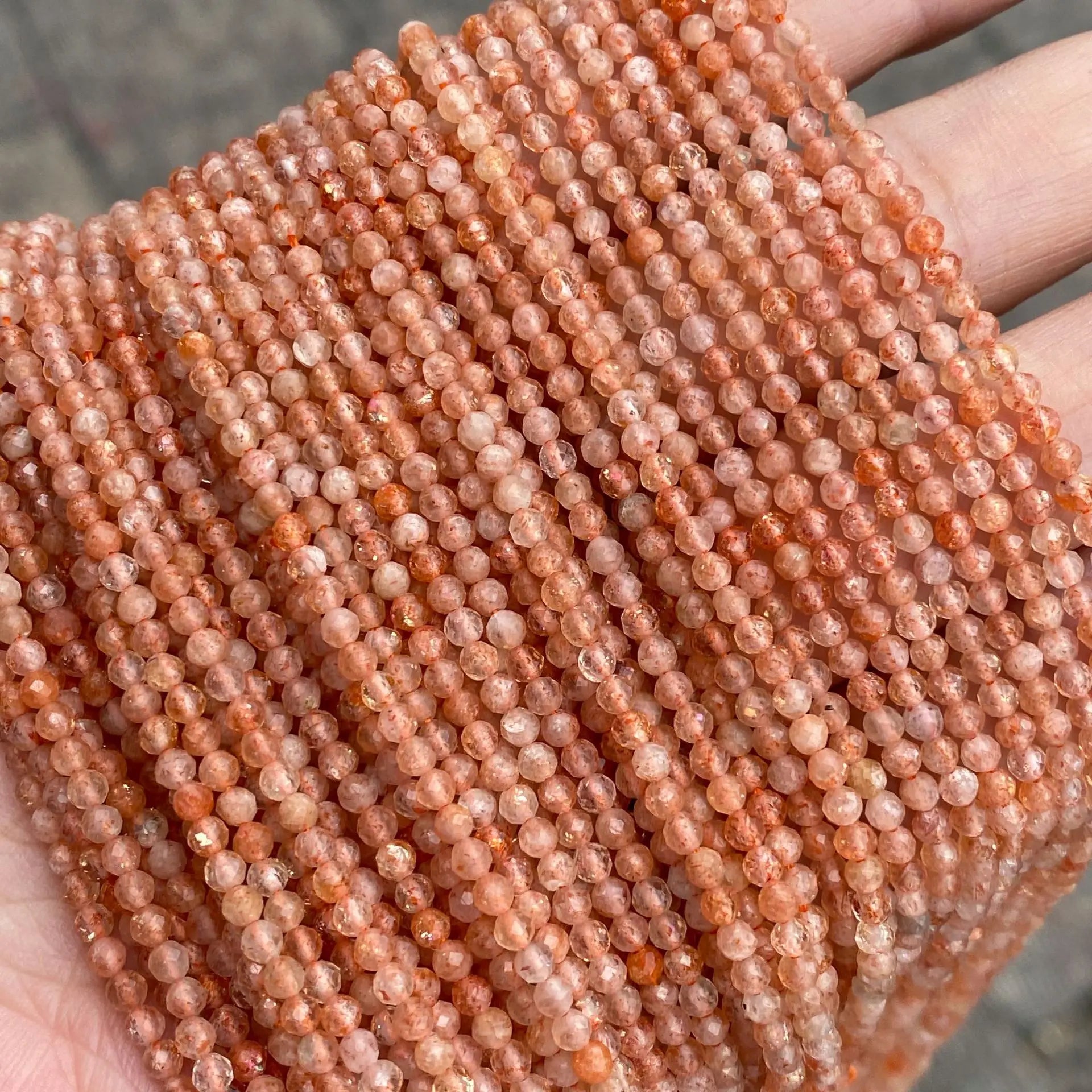 2.3/3/4mm Tiny Natual Faceted Strawberry Quartz Beads Golden Strawberry Quartz Gemstone Beads for DIY Jewelry Making Supplies