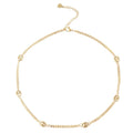 Fashion Wholesale 14K Gold Plated Stainless Steel Jewelry Six Button Charms Thin Chain for Women Necklace P203081