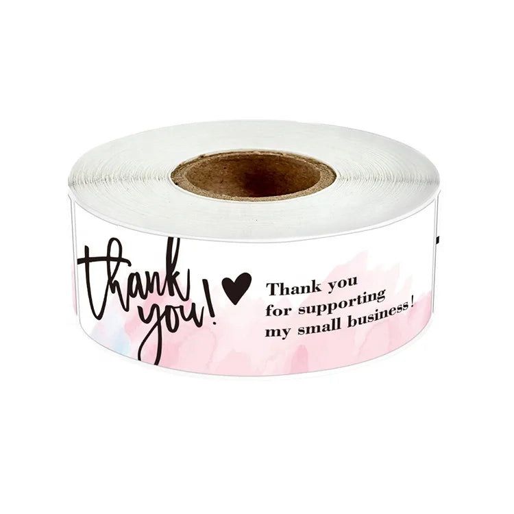 KY-202205758 Wholesale Thank You Vinyl Shiny Sticker Pegatinas Custom Private Label Stickers With Logo