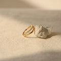 Chris April 316L Stainless Steel PVD Gold Plating Double Layers Ring
