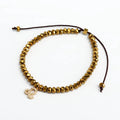 Crystal Beaded Stone Sign Charm Chinese Women Adjustable Gold Plated Zodiac Sign Symbol Charm Bracelet