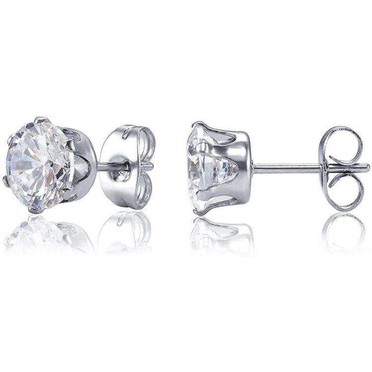 2020 Women's Sterling Silver 3161 Stainless Steel Cubic Zircon Earrings Studs for Wedding