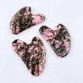 Huiying Hottest Massage Stone Exquisite GUA SHA Stone Facial Massage Heart Stone Scraping Rhodorite Jasper Customized Service