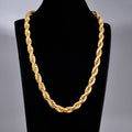 18K Gold Plated 8mm Twist Chain Necklace 316L Stainless Steel Necklace Chunky Necklaces