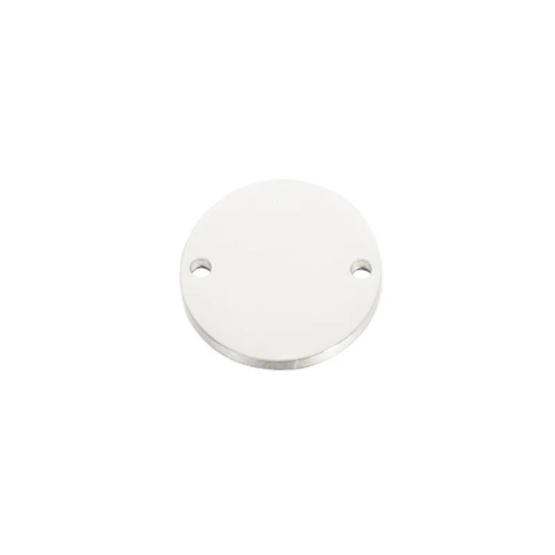 Wholesale Stainless Steel Mirror Polished 8-30mm Inner Double Hole Round Smooth Pendants for Lettering Jewelry Accessories