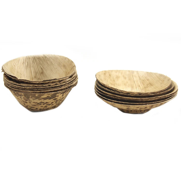 Jimao Wholesale Disposable Serving Tray Bamboo Natural Leaves Color Eco-Friendly for Breakfast Dinner Parties Home Use