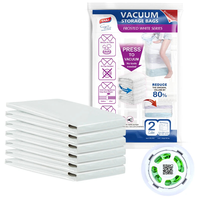 Home Organizer Reusable Space Saver Large Vacuum Compressed Storage Bags Set Vacuum Storage Bags for Clothes