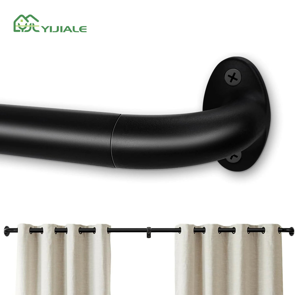 YIJIALE Simple Design Wholesale Adjustable Curtain Rod Factory Price Adjustable Curtain Rod for Window MegaBDM